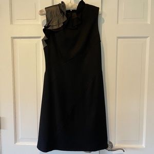 ELIE TAHARI Black Wool & Leather Dress - Women's Size 4